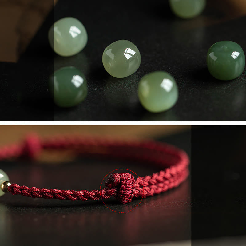 Chinesisches Sternzeichen Jade Fu Glücksseil Armband