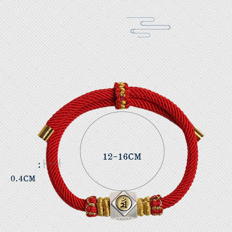Chinesisches Sternzeichen Kinderarmband | 999 Silber Rotes Seil Glücksstärke