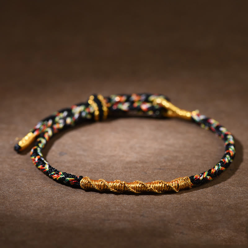 Chinesisches Sternzeichen-Buddha-Armband, geflochten, 14–17 cm, Schutz, Glück