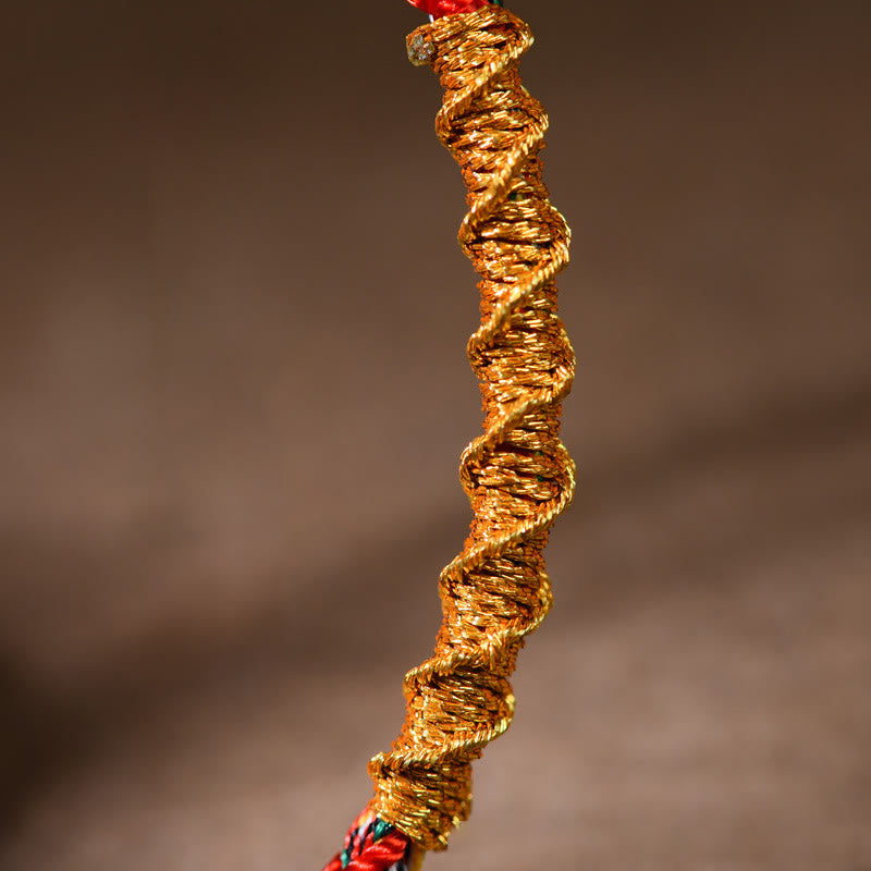 Chinesisches Sternzeichen-Buddha-Armband, geflochten, 14–17 cm, Schutz, Glück
