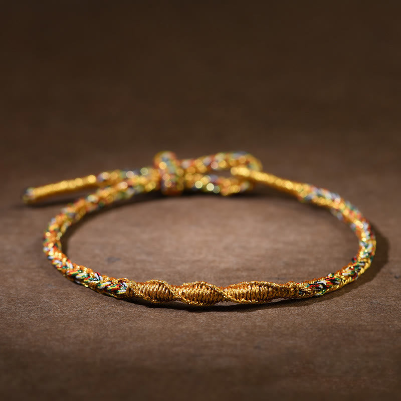 Chinesisches Sternzeichen-Buddha-Armband, geflochten, 14–17 cm, Schutz, Glück