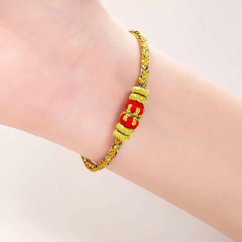 Chinesisches Sternzeichen-Buddha-Armband mit buntem Glücksbringer