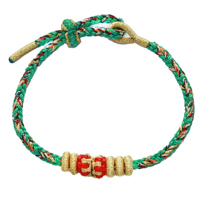 Chinesisches Sternzeichen-Buddha-Armband mit buntem Glücksbringer