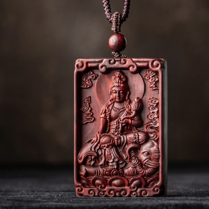 Chinesische Sternzeichen-Schutzkette aus rotem Sandelholz