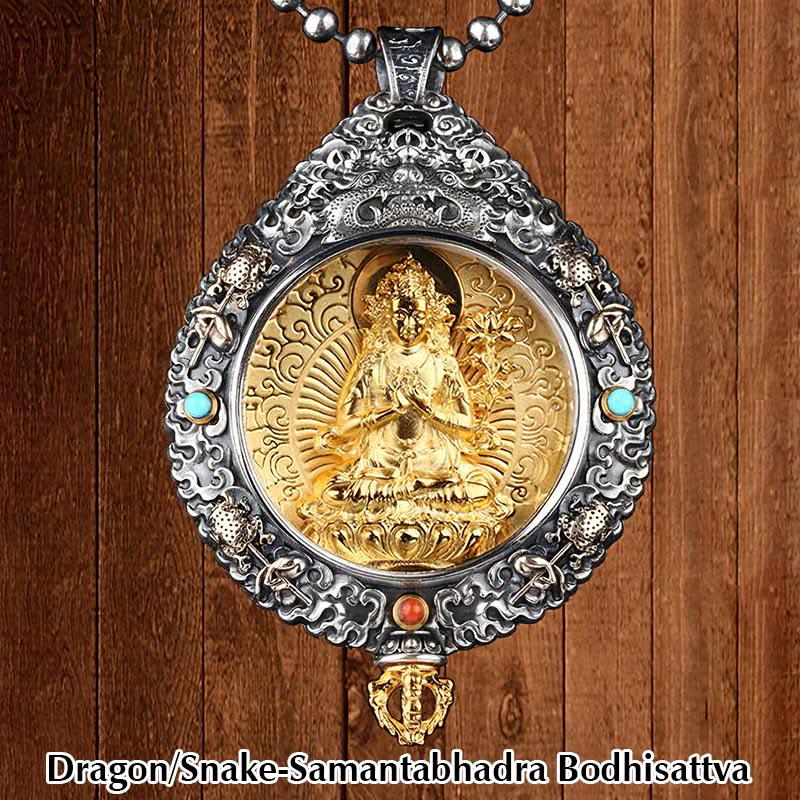 Drehbarer Halskettenanhänger mit chinesischem Sternzeichen für spirituellen Schutz