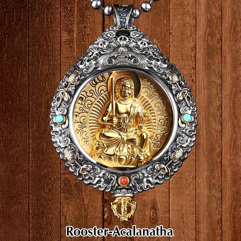 Drehbarer Halskettenanhänger mit chinesischem Sternzeichen für spirituellen Schutz