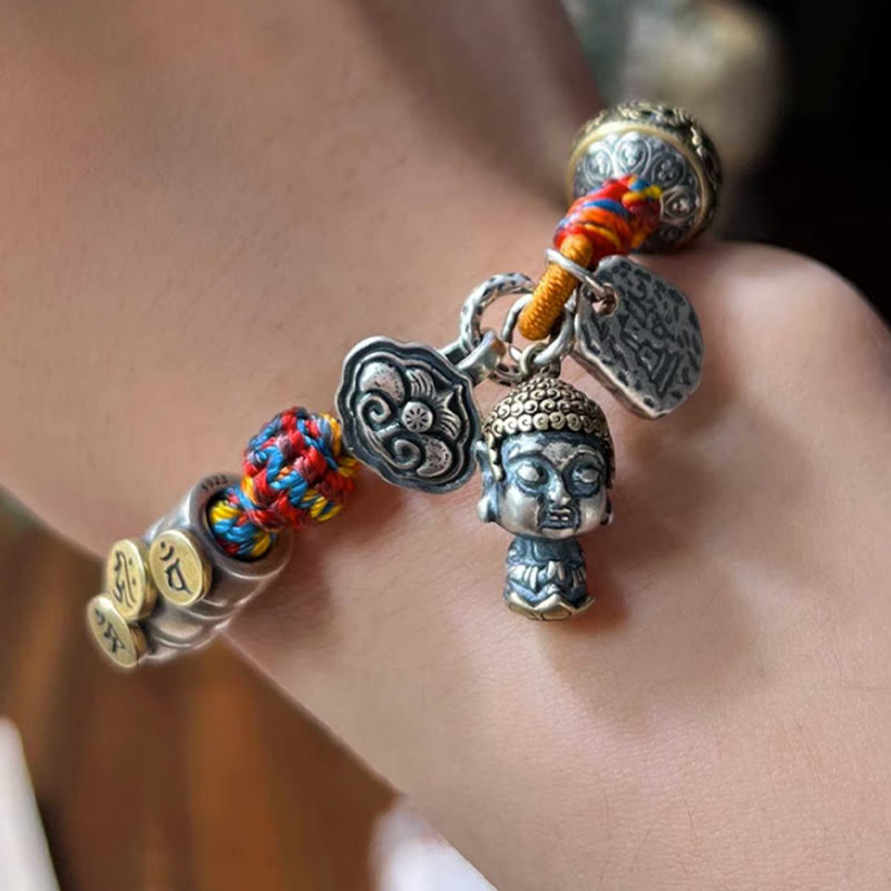 Chinesisches Sternzeichen-Silberarmband für Reichtum und Schutz