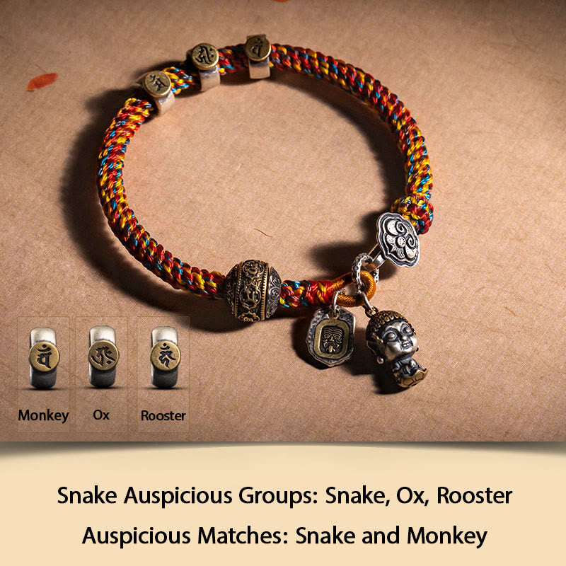 Chinesisches Sternzeichen-Silberarmband für Reichtum und Schutz