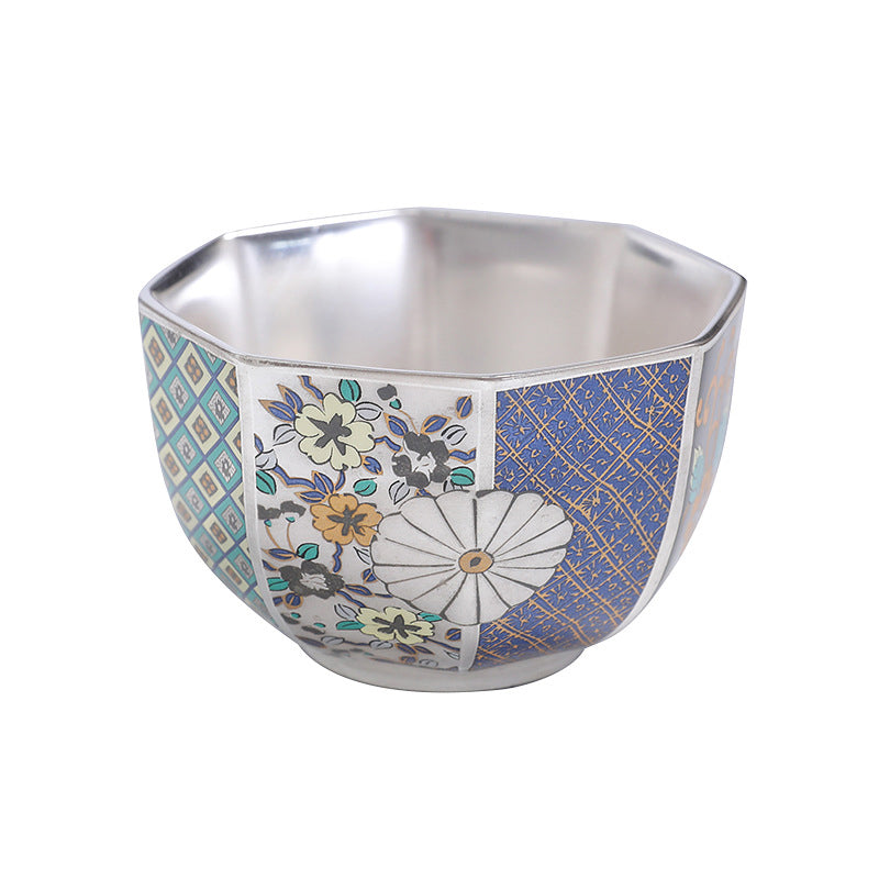 Chrysanthemen-Keramik-Teetasse für Zen-Dekor | 165 ml und 100 ml