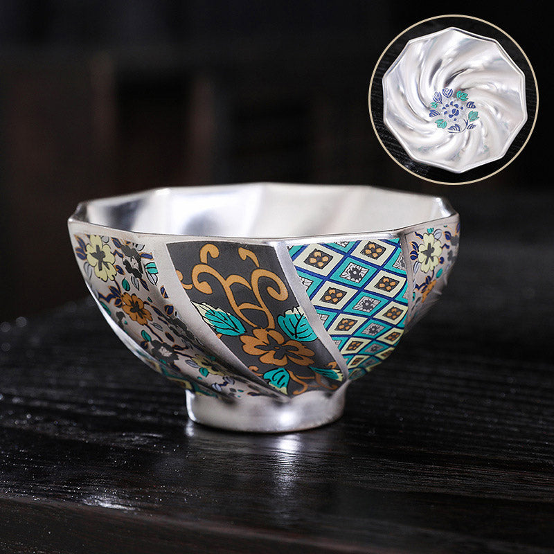 Chrysanthemen-Keramik-Teetasse für Zen-Dekor | 165 ml und 100 ml