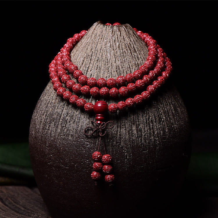 Cinnabar 108 Mala Perlen Meditation Segen Armband