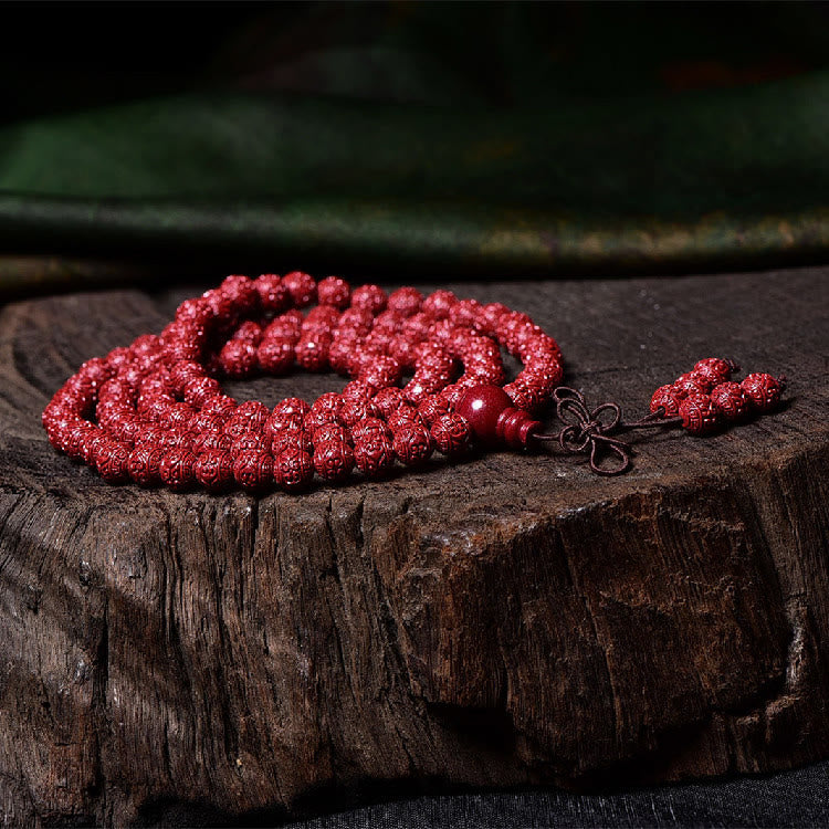Cinnabar 108 Mala Perlen Meditation Segen Armband