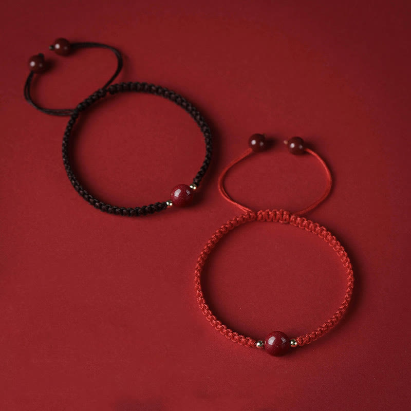 Cinnabar Blessing Armband mit 8 mm Perlen und roter Schnur