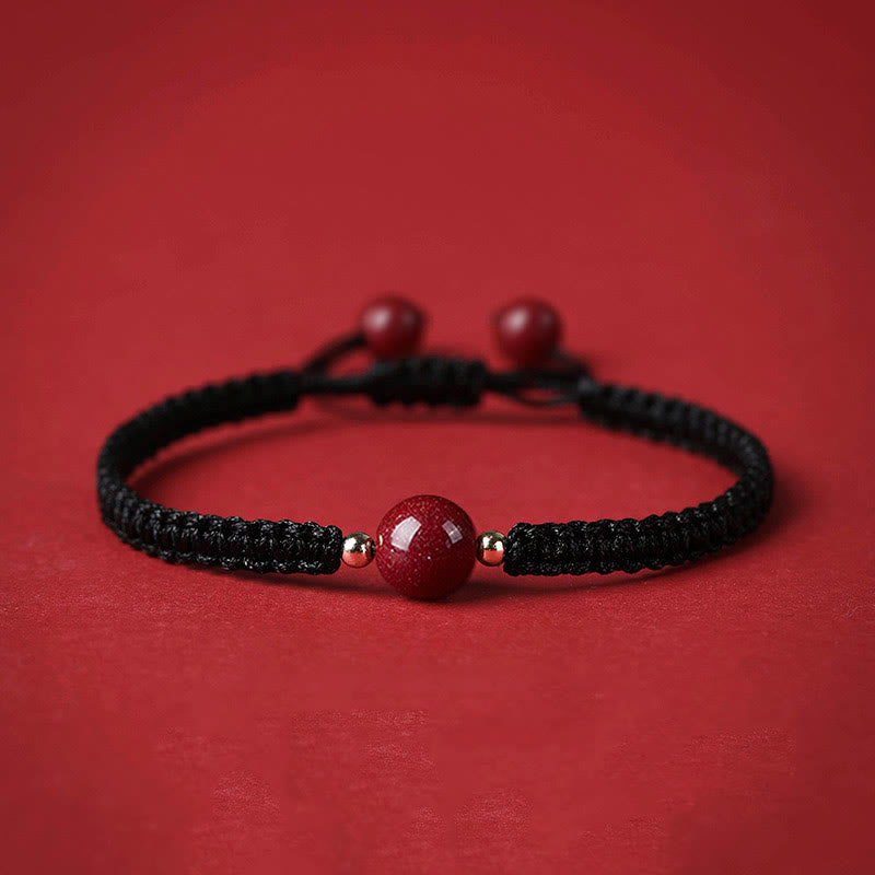 Cinnabar Blessing Armband mit 8 mm Perlen und roter Schnur