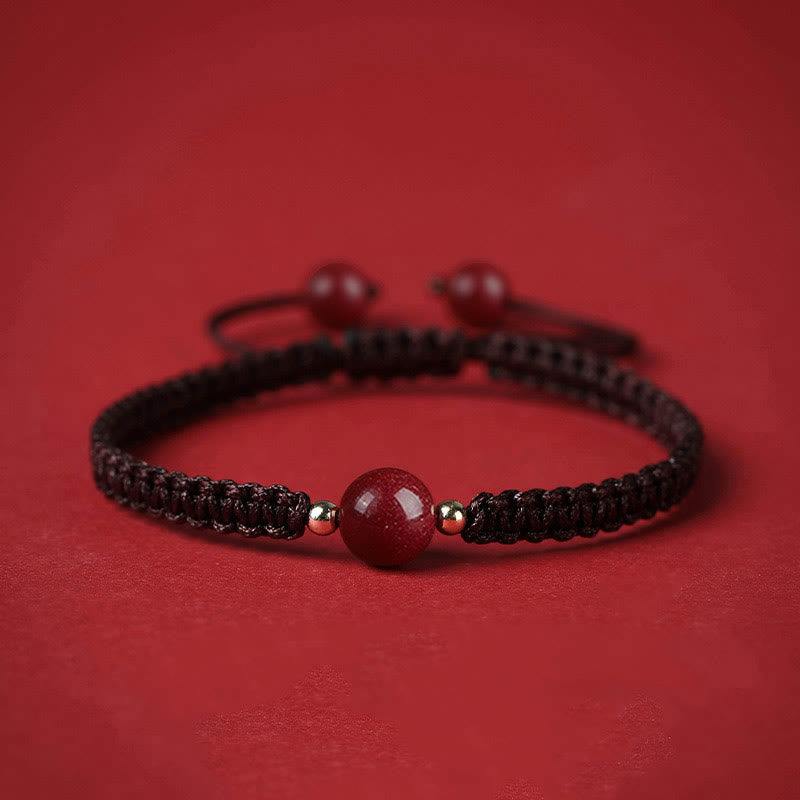 Cinnabar Blessing Armband mit 8 mm Perlen und roter Schnur