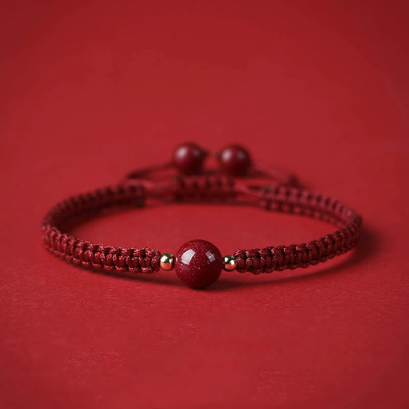 Cinnabar Blessing Armband mit 8 mm Perlen und roter Schnur