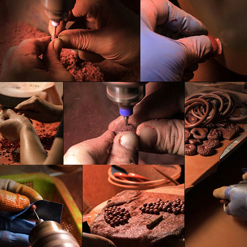 Zinnober-Segensarmband mit Om Mani Padme Hum | Heilende Klänge