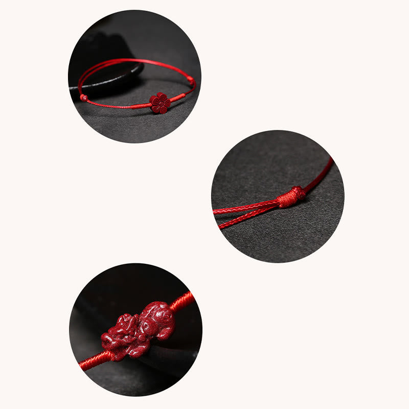 Zinnoberarmband mit Pixiu für Glück und Schutz