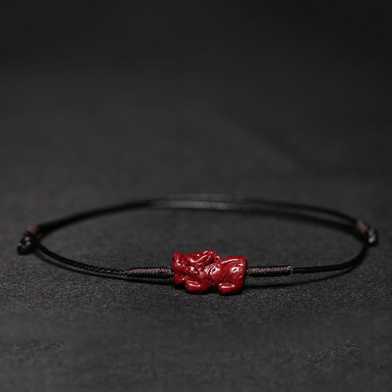 Zinnoberarmband mit Pixiu für Glück und Schutz