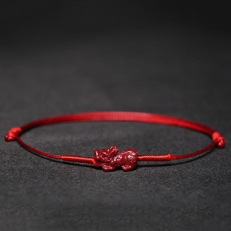 Zinnoberarmband mit Pixiu für Glück und Schutz