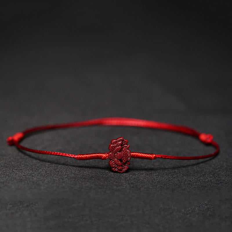 Zinnoberarmband mit Pixiu für Glück und Schutz