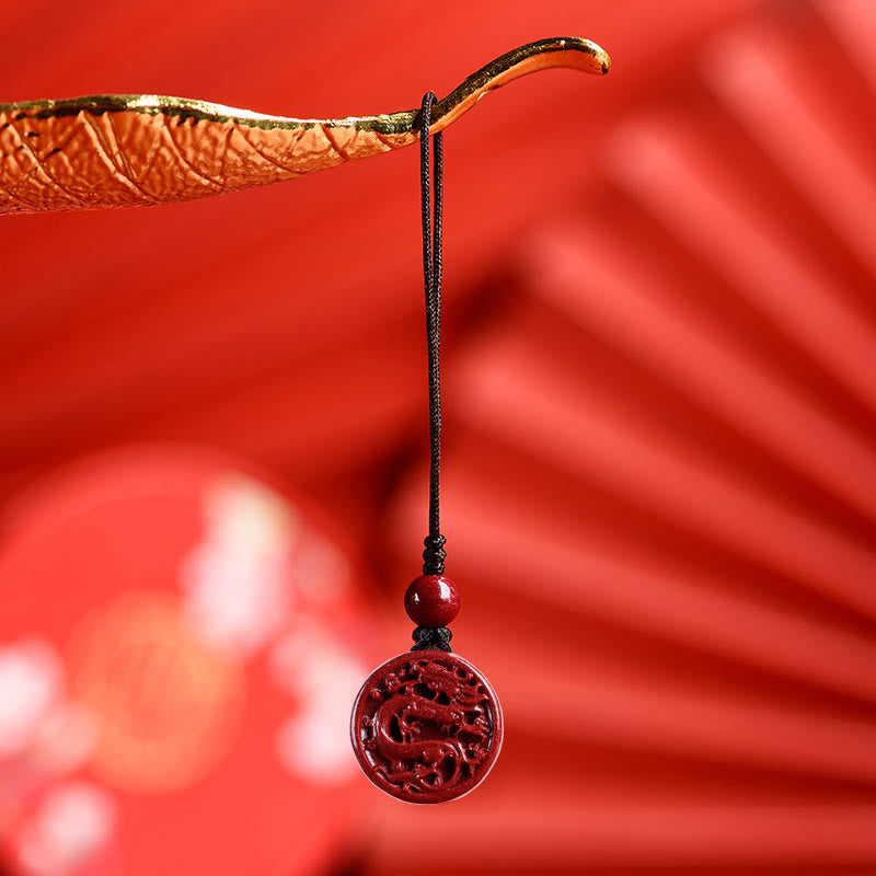 Zinnober-Halskette mit chinesischem Sternzeichen für Ruhe und Ausgeglichenheit