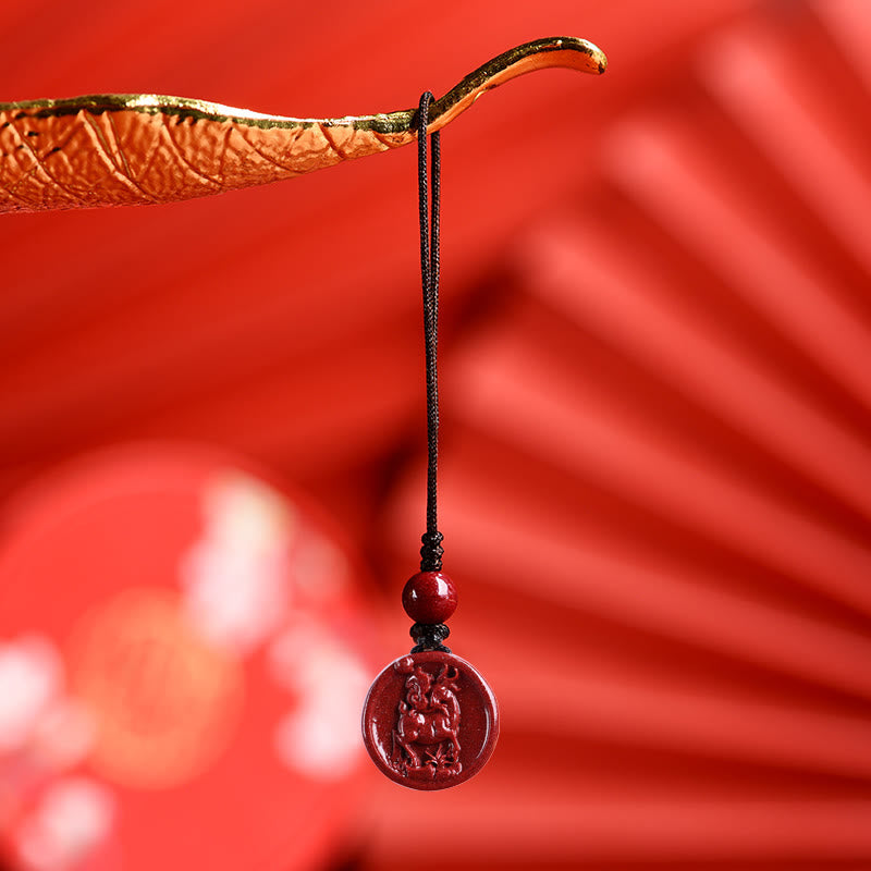 Zinnober-Halskette mit chinesischem Sternzeichen für Ruhe und Ausgeglichenheit