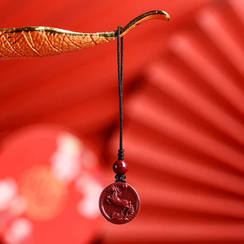 Zinnober-Halskette mit chinesischem Sternzeichen für Ruhe und Ausgeglichenheit