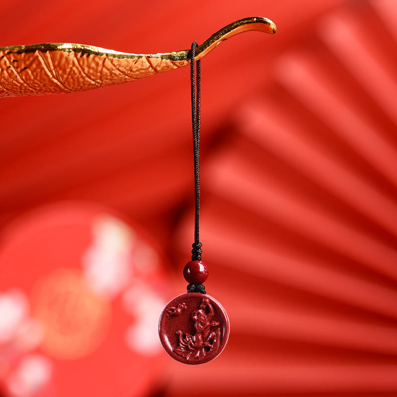 Zinnober-Halskette mit chinesischem Sternzeichen für Ruhe und Ausgeglichenheit