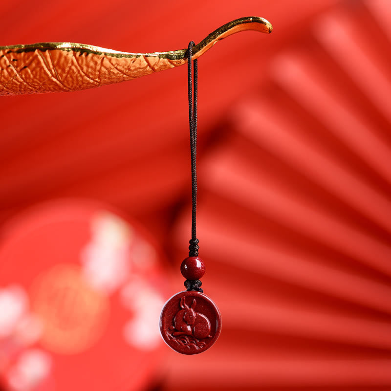 Zinnober-Halskette mit chinesischem Sternzeichen für Ruhe und Ausgeglichenheit