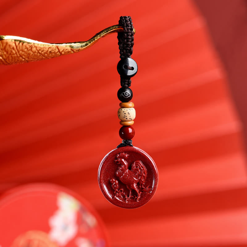 Zinnober-Halskette mit chinesischem Sternzeichen für Ruhe und Ausgeglichenheit
