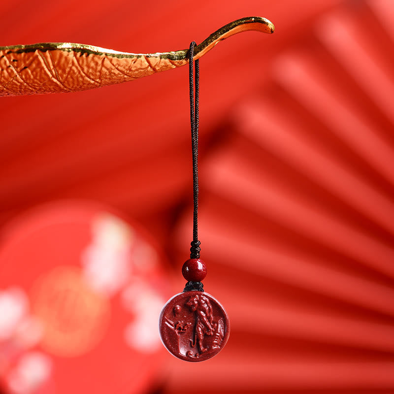 Zinnober-Halskette mit chinesischem Sternzeichen für Ruhe und Ausgeglichenheit