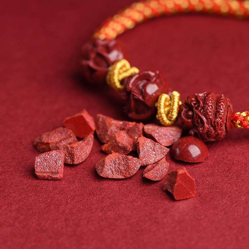 Zinnober-Armband mit rotem Faden, chinesisches Sternzeichen, für Glück und Schutz