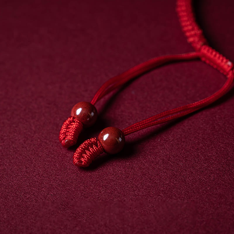 Cinnabar Fu Charakter 14–20 cm rote Schnur geflochtenes Armband
