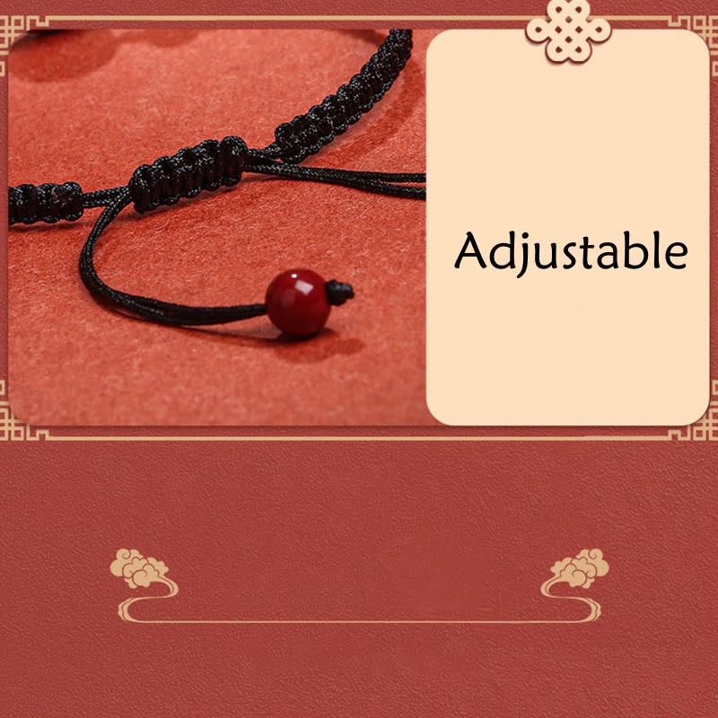 Zinnober-Armband mit Friedensschnalle und roter Schnur für Schutz und Segen