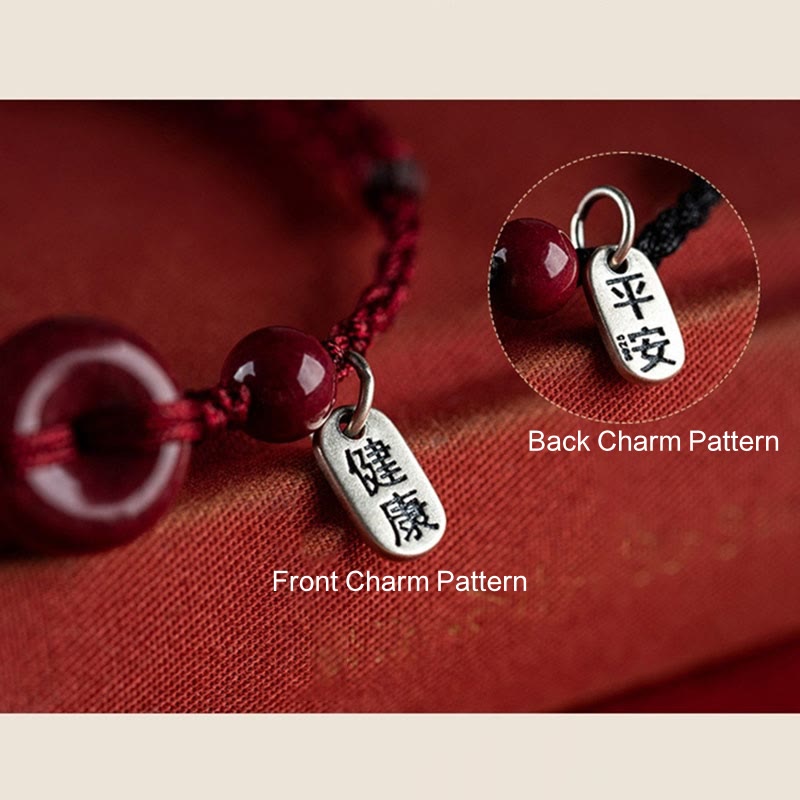 Zinnober-Armband mit Friedensschnalle | Sichere und gesunde Charm-Schnur