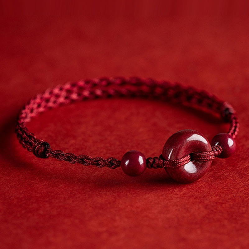 Zinnober-Armband mit Friedensschnalle | Sichere und gesunde Charm-Schnur