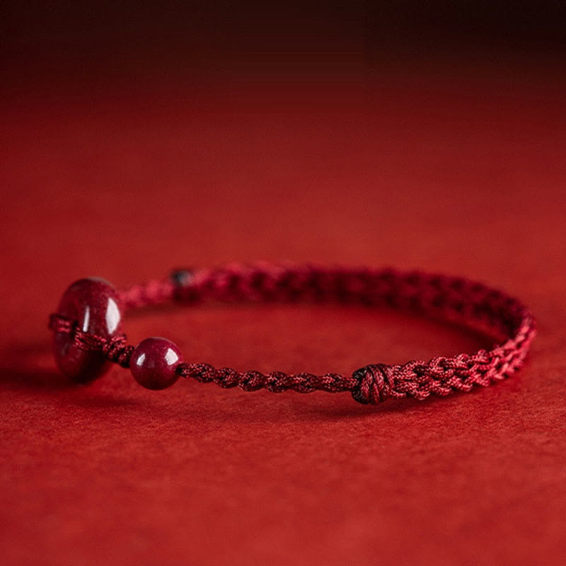 Zinnober-Armband mit Friedensschnalle | Sichere und gesunde Charm-Schnur