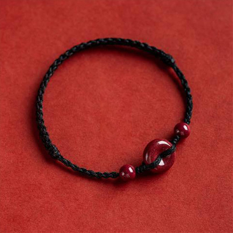 Zinnober-Armband mit Friedensschnalle | Sichere und gesunde Charm-Schnur