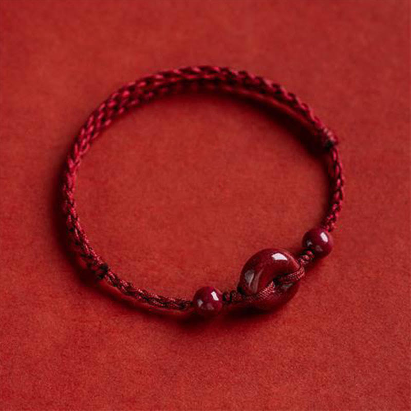Zinnober-Armband mit Friedensschnalle | Sichere und gesunde Charm-Schnur
