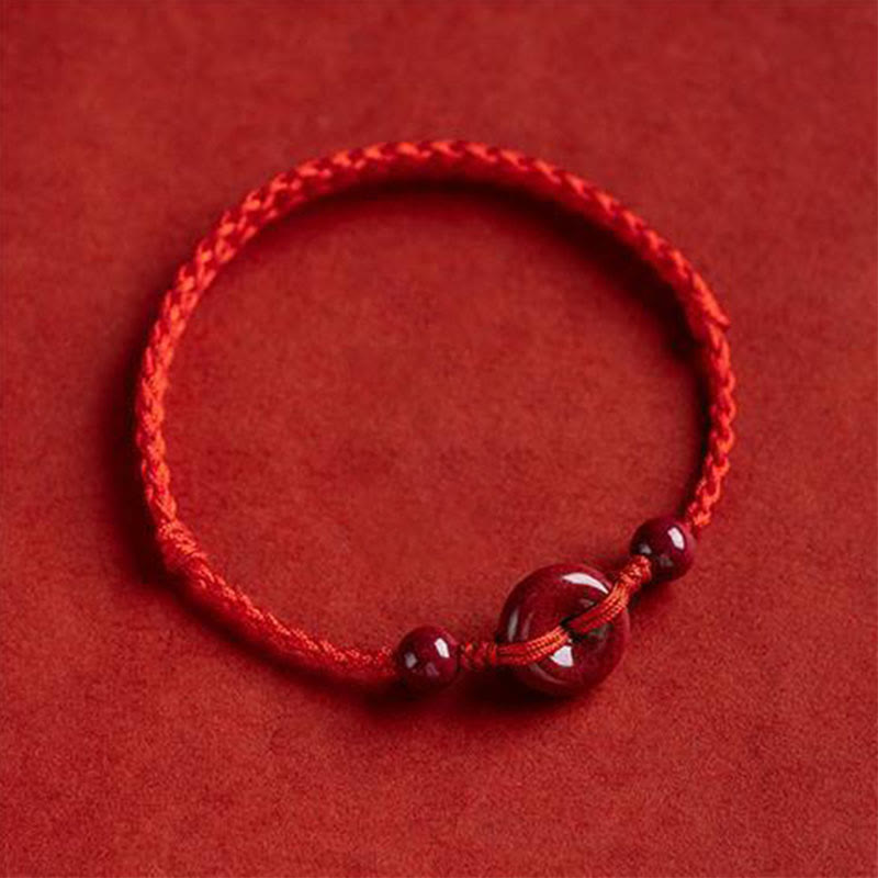 Zinnober-Armband mit Friedensschnalle | Sichere und gesunde Charm-Schnur