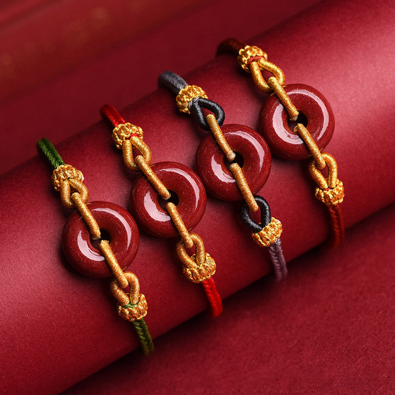 Cinnabar Peace Buckle Geflochtenes Seilarmband zum Schutz