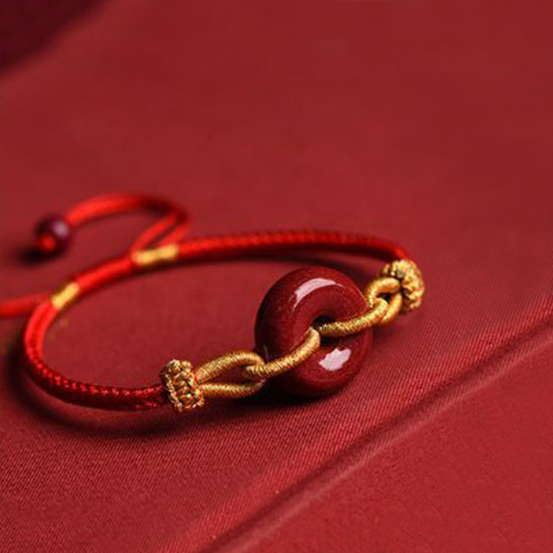 Cinnabar Peace Buckle Geflochtenes Seilarmband zum Schutz