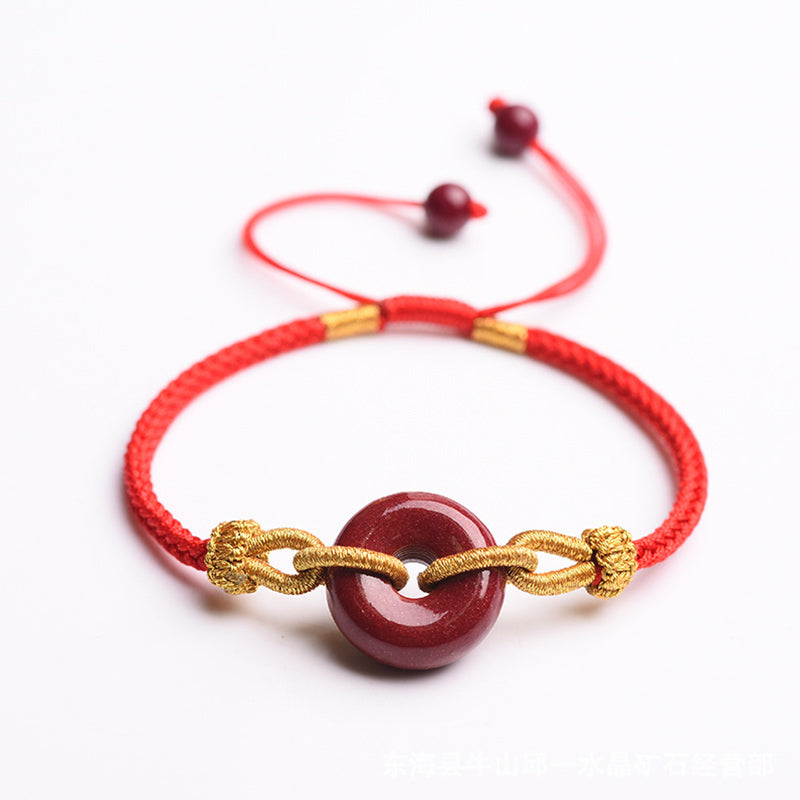 Cinnabar Peace Buckle Geflochtenes Seilarmband zum Schutz