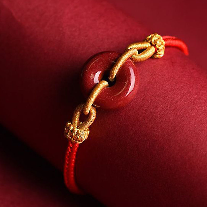 Cinnabar Peace Buckle Geflochtenes Seilarmband zum Schutz