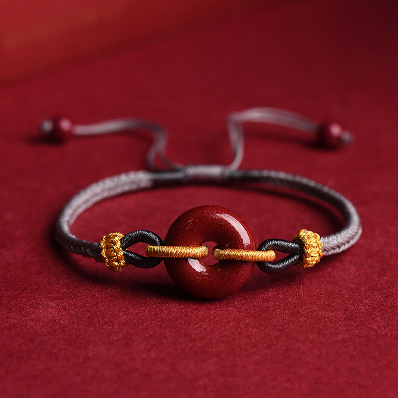 Cinnabar Peace Buckle Geflochtenes Seilarmband zum Schutz
