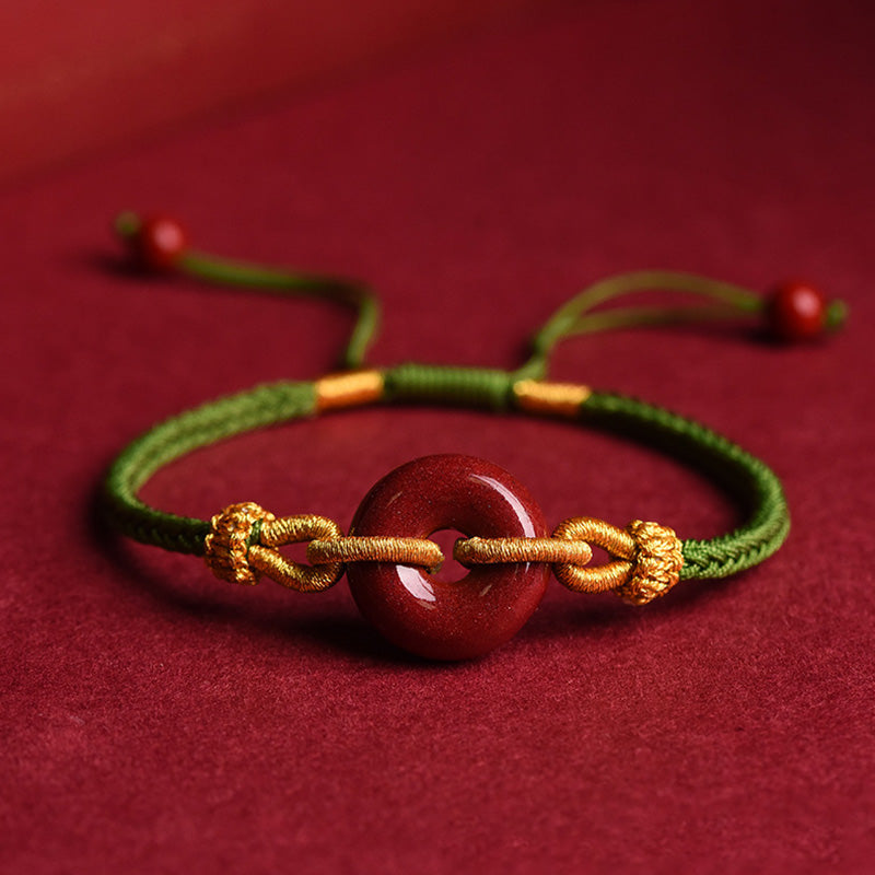 Cinnabar Peace Buckle Geflochtenes Seilarmband zum Schutz