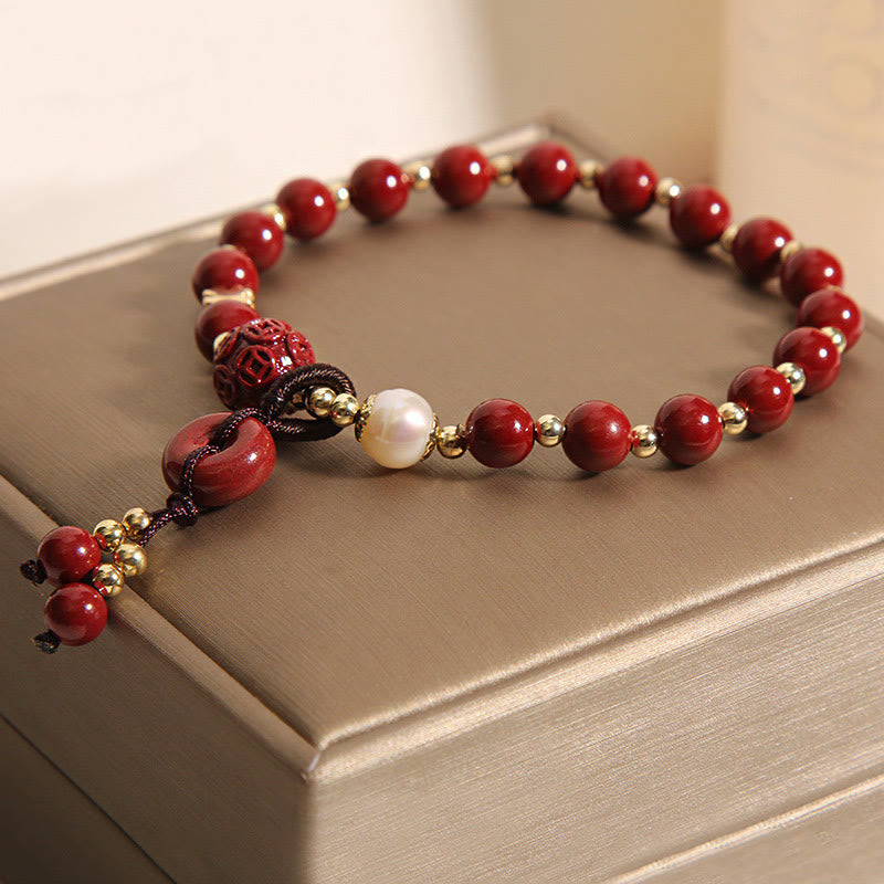 Zinnober-Peace-Schnalle, Kupfer-Charm-Segensarmband