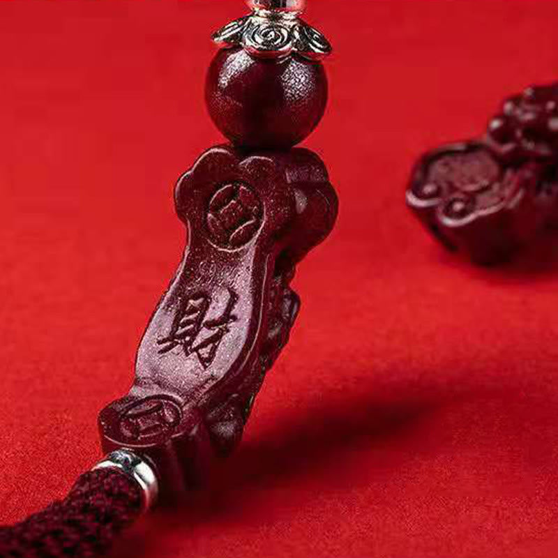 Zinnoberrotes Pixiu-Armband für Reichtum und Glück | Handgefertigt