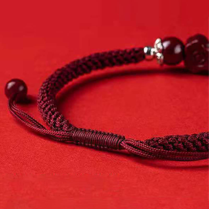 Zinnoberrotes Pixiu-Armband für Reichtum und Glück | Handgefertigt